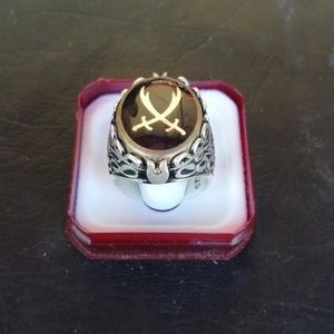 Silver Ring Decorated with a Stone for Men